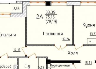 Продается 2-ком. квартира, 78.2 м2, Дагестан