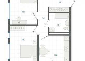 Двухкомнатная квартира на продажу, 52.4 м2, Екатеринбург, метро Чкаловская, улица Академика Парина, 12/6