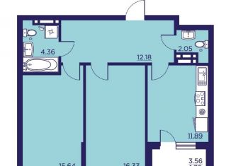 2-комнатная квартира на продажу, 64.2 м2, Воронеж, Центральный район, улица Ломоносова, 116/25