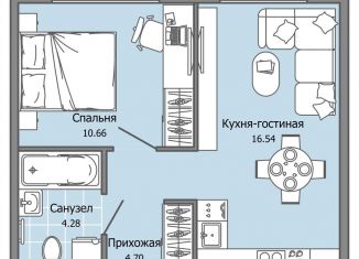 2-ком. квартира на продажу, 36 м2, Ульяновск, Засвияжский район, жилой комплекс Город Новаторов, 2