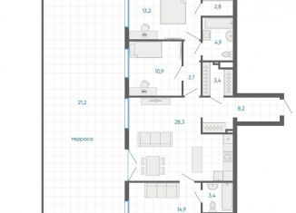 Продаю 3-комнатную квартиру, 117.4 м2, Екатеринбург, метро Чкаловская, улица Академика Парина, 12/6