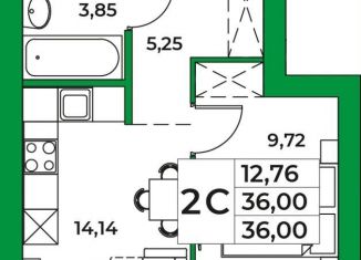 Продам 1-комнатную квартиру, 36 м2, село Зубово