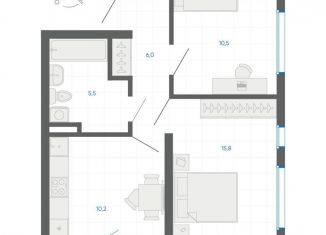 Продается 2-ком. квартира, 49.4 м2, Екатеринбург, метро Чкаловская, улица Академика Парина, 12/6