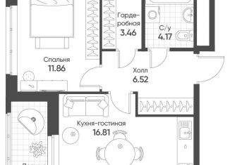 Продаю однокомнатную квартиру, 45.2 м2, Екатеринбург, метро Ботаническая