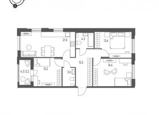 Продается 3-ком. квартира, 85 м2, Омская область, микрорайон Зелёная Река, 14