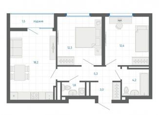 Продается 2-ком. квартира, 58.7 м2, Екатеринбург, улица Академика Парина, 12/6