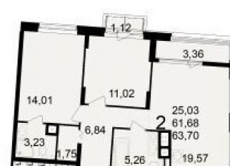 Квартира на продажу студия, 63.7 м2, Рязань