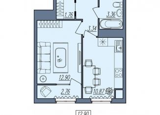 Продажа 1-ком. квартиры, 33.6 м2, Волгоград