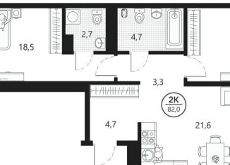 Продается 2-ком. квартира, 82 м2, Тюменская область, улица Разведчика Кузнецова, 16