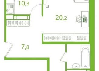 Двухкомнатная квартира на продажу, 63.3 м2, Томская область, улица Пришвина, 54