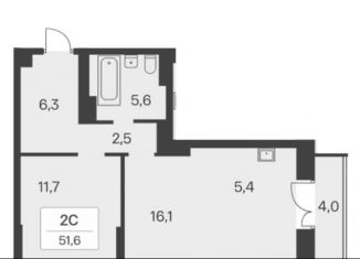 Продам двухкомнатную квартиру, 51.6 м2, Новосибирск, метро Сибирская