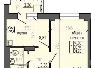 Однокомнатная квартира на продажу, 32 м2, Красноярск, Северное шоссе, 50А, Центральный район