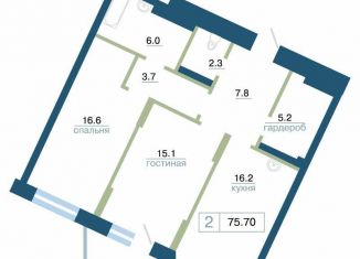 Продам 2-комнатную квартиру, 75.7 м2, Красноярский край, улица Профсоюзов, 1