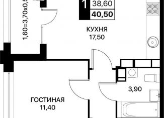 1-ком. квартира на продажу, 40.5 м2, Ростовская область