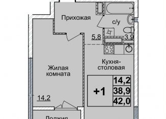 Продаю 1-ком. квартиру, 42 м2, Нижний Новгород