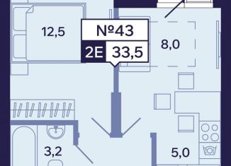 Продаю двухкомнатную квартиру, 33.5 м2, Якутск, Новопортовская улица, 1А/1