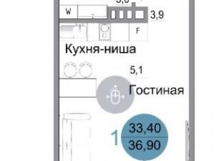 Продаю 1-комнатную квартиру, 36.9 м2, Керчь