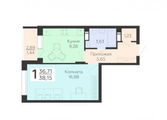 Продам однокомнатную квартиру, 38.2 м2, Воронеж, Коминтерновский район, Покровская улица, 19