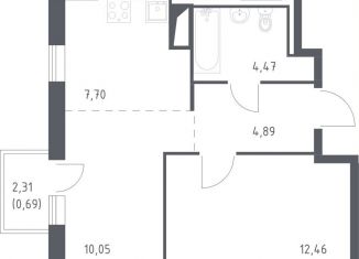 Продам однокомнатную квартиру, 40.3 м2, Ленинградская область, жилой комплекс Квартал Лаголово, 2