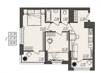 Продам 2-комнатную квартиру, 50.8 м2, Волгоград