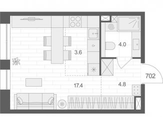 Квартира на продажу студия, 29.8 м2, Москва, Электрозаводская улица, 60