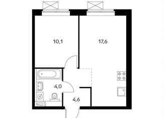 Продается однокомнатная квартира, 35.3 м2, Люберцы, ЖК Жулебино Парк, улица Лётчика Ларюшина, 20