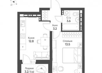 Продажа 1-комнатной квартиры, 34.7 м2, Екатеринбург, Чкаловский район