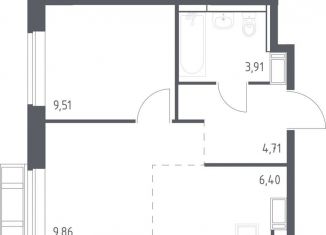 Продается однокомнатная квартира, 34.2 м2, село Лайково