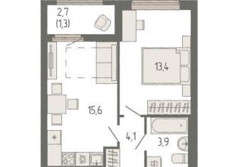 Продаю 1-ком. квартиру, 38.7 м2, Екатеринбург, метро Чкаловская