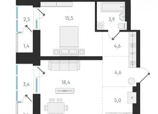 Продаю квартиру студию, 52 м2, Новосибирск, улица Аэропорт, 64