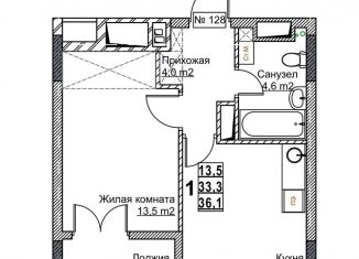 Продается 1-ком. квартира, 36.1 м2, Нижний Новгород, метро Московская