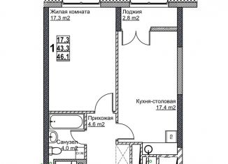 Продам 1-комнатную квартиру, 46.1 м2, Нижегородская область