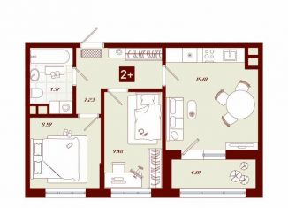 Продам 2-ком. квартиру, 50.1 м2, Тобольск, переулок Радищева, 17