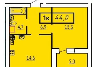 Продаю 1-комнатную квартиру, 44 м2, Ивановская область