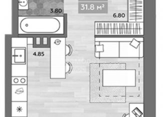 Продажа квартиры студии, 29.3 м2, Новосибирск, метро Золотая Нива, улица Королёва, 1Б