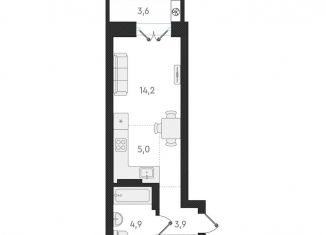 Продается квартира студия, 27.9 м2, Новосибирск