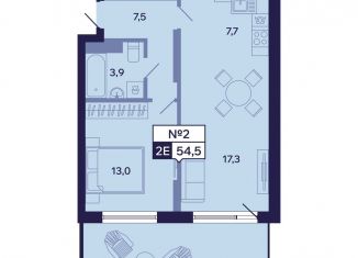 Продаю 2-ком. квартиру, 54.5 м2, Саха (Якутия), Новопортовская улица, 1А/1