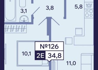 Продажа двухкомнатной квартиры, 34.8 м2, Якутск, Новопортовская улица, 1А/1