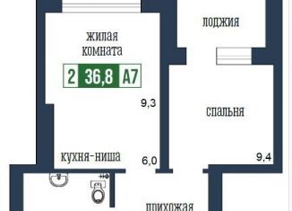 Продаю 2-комнатную квартиру, 36.8 м2, Красноярск, улица Петра Подзолкова, 19, Центральный район