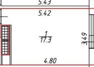 Продам квартиру студию, 23.7 м2, Санкт-Петербург, Арцеуловская аллея, 23к1, ЖК Чистое Небо