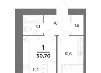 Продаю однокомнатную квартиру, 30.7 м2, Рязанская область