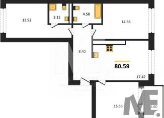 Продажа 3-ком. квартиры, 80.6 м2, Калининград, Ленинградский район