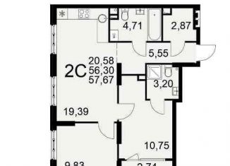Продаю 1-комнатную квартиру, 34.6 м2, Рязань