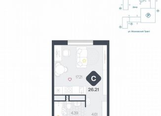 Продам квартиру студию, 26.2 м2, Тюмень