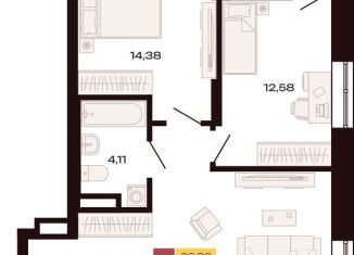 Продается 2-комнатная квартира, 66.4 м2, Екатеринбург, Ленинский район