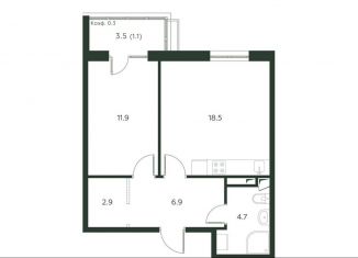 Продаю 2-комнатную квартиру, 46 м2, деревня Лобаново, Новая улица