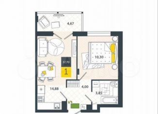 Продается 1-ком. квартира, 32.3 м2, Тула, Самоварная улица, 4