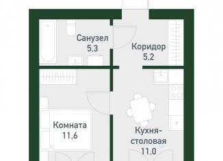 Продам 1-комнатную квартиру, 31.4 м2, Екатеринбург, Ленинский район