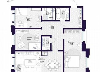 Продаю трехкомнатную квартиру, 97 м2, Санкт-Петербург, метро Горный институт
