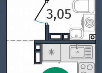 Продается квартира студия, 22.9 м2, деревня Дударева, улица Сергея Джанбровского, 27к1